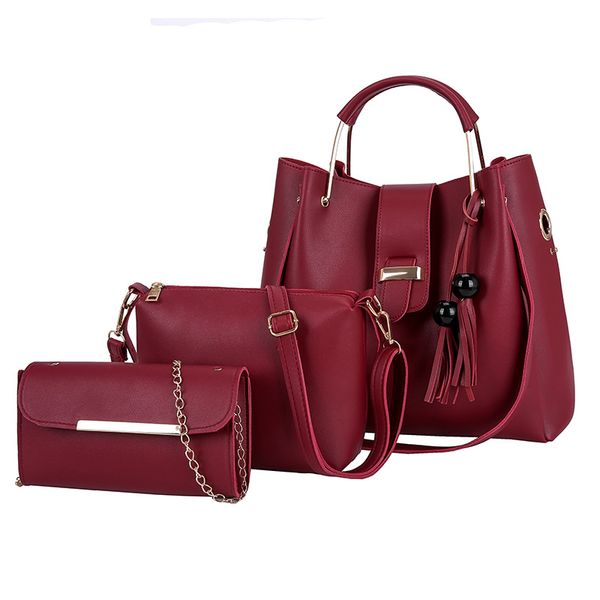 

новые европейские и американских женщины сумки простых дикого плечо портативного сноха сумка из трех частей ведра большой емкости