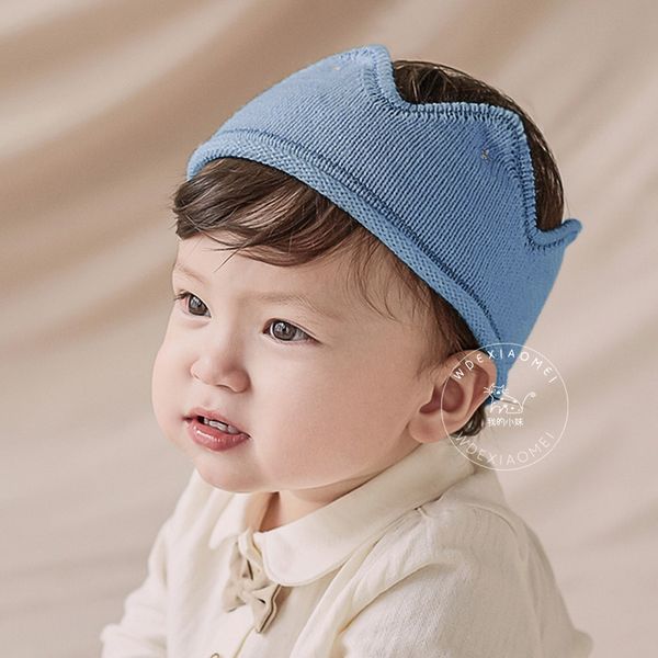 

baby headband newborn hat headbands knitting wool crown hair band infant turban toddler hair accessories headwrap cute babes cap, Slivery;white