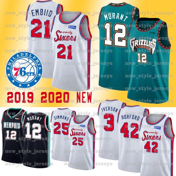 

Joel 21 embiid 76er ba ketball jer ey vancouver ja morant grizzlie 12 ben 25 immon allen 3 iver on philadelphia al 42 horford jer ey