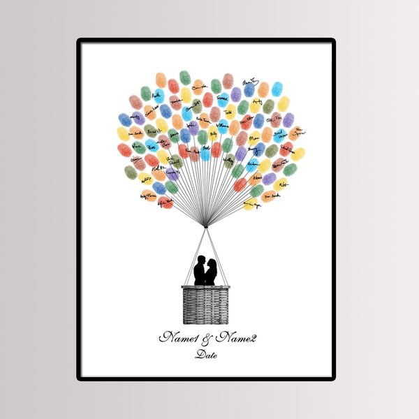 

new arrival wedding party decoration love tree fingerprint signature guest book anniversary diy cavas painting 40*60cm with ink