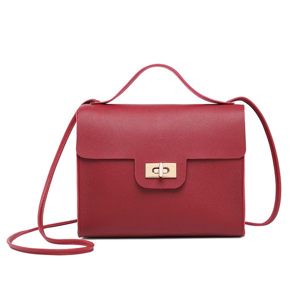 

2019 new small women shoulder bag simple metal hasp decorative button solid handbag woman pu mini messenger crossbody bag 105