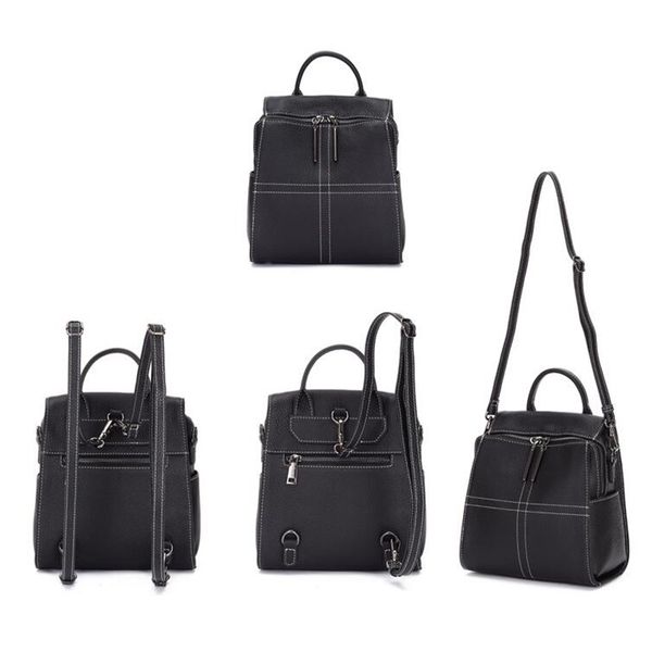 

multiple modes tote bag women genuine leather handbag multifunction female fashion designer ladies shoulder crossbody bag