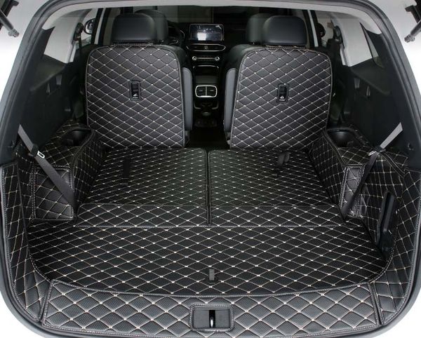 

car styling fiber leather car trunk mat for santa fe 2019 2020 2021