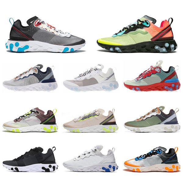 

with socks volt racer pink react element 87 55 men women running shoes triple black desert sand mens trainers sports sneakers