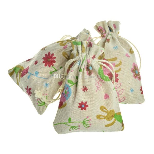 

10*14cm linen drawstring jewelry bags wedding party packaging linen jewelry pouches