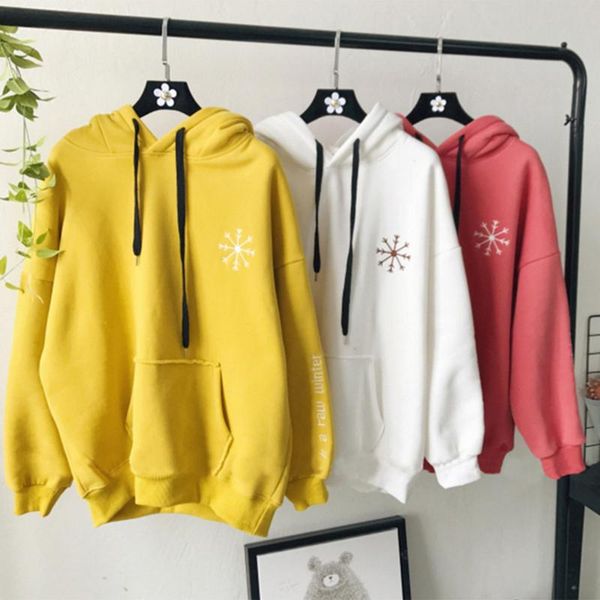 

korean harajuku cartoon cute christmas snowflake antler hat warm hooded sweatshirt with pockets students m-xl spring autumn, Black