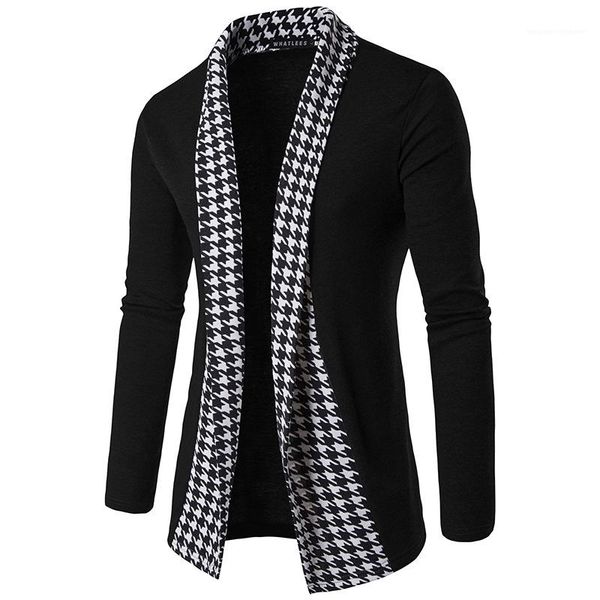 

patchwork men designer outerwear open stitch casual full mens coats fashion plush luxuy mens clothing plaid, Black;brown