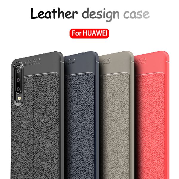 

for huawei p30 pro phone case litchi leather texture mobile phone case mesh cooling anti-fall protection cover