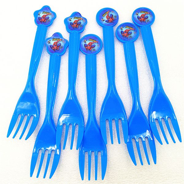 

10pc kids birthday party supplies spiderma plastic forks christmas/festival theme superhero party decoration baby shower favors