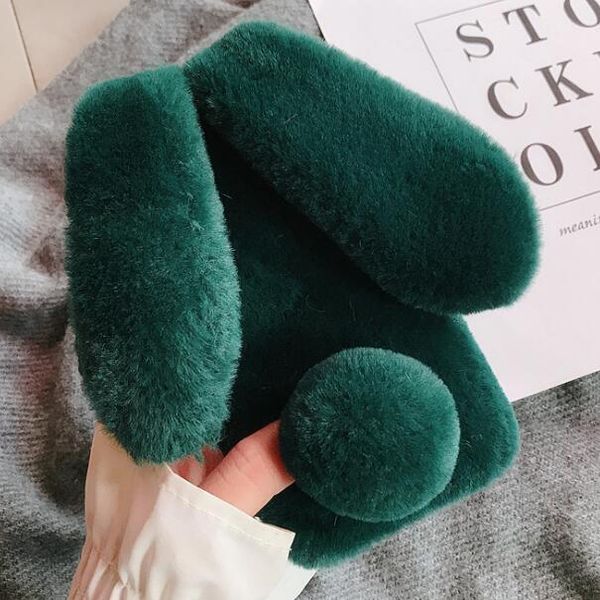 

Роскошные Rhinestone Кролик Теплый меховой чехол для телефона iPhone 11 Pro Max X XR XS Max 7 8 6 6S Plus