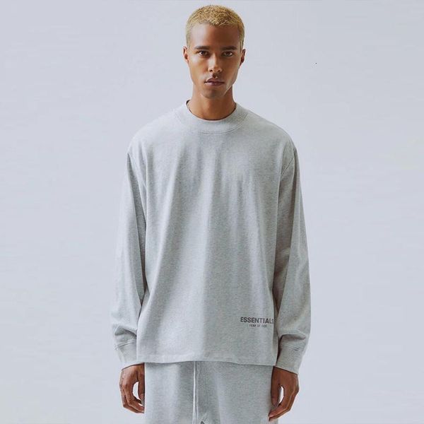 

19fw страх божий туман необходимое 3m светоотражающие с длинным рукавом твердые пуловер толстовка crewneck свитер свободного покроя улица то, Black