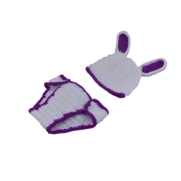 

newborn pgraphy props handmade infant outfits baby easter crochet hat, White