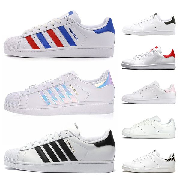 

platform leather superstars casual shoes stan smith shoes triple white black red blue green pink off fashion outdoors sneakers 36-45