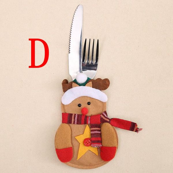 

christmas knife fork bag deer pattern home kitchen dinner tableware decoration