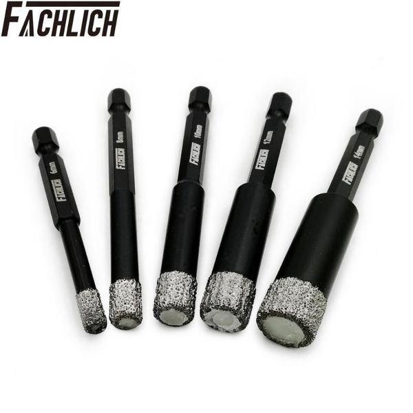 

5pcs professional dry diamond tile drill bit with quick-fit shank drilling hole saw