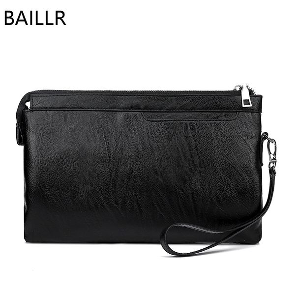 

black leather clutch envelope bag men purses and handbags summer business man hand bag small wristlet work for phone handbag