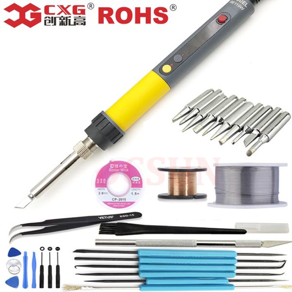 

cxg rohs re60w/90w/110w lcd temperature digital adjustable thermostat electric soldering iron for welding replace cxg 936d