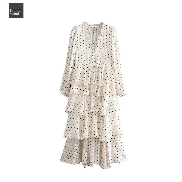 

платья в горошек печати оборками длинное платье женщины 2019 мода v шеи длинным рукавом дамы сладкий vestidos mujer, Black;gray