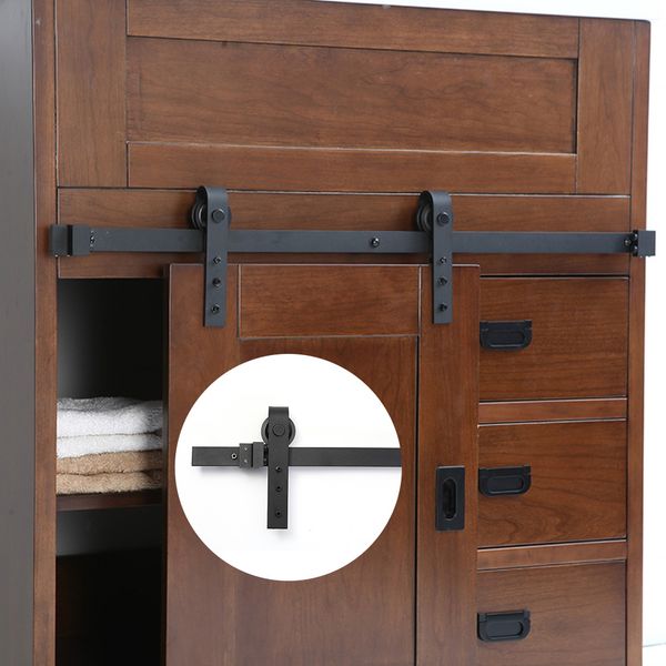 

3.3ft carbon steel real mini barn sliding door hardware for bathroom cabinet
