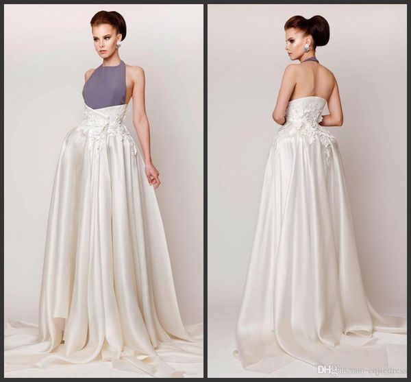 

2019 new arabic middle eastern evening dresses halter neck lace applique prom party gowns sweep train sleeveless vintage red carpet dress, Black;red