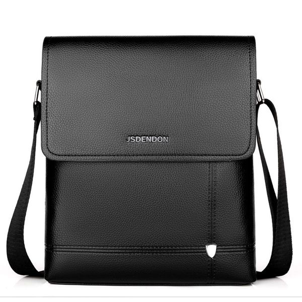 

2019 new business travel men's pu solid color large capacity messenger bag classic design casual messenger bag