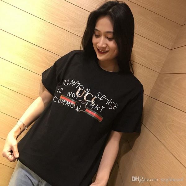 

19ss new popular youth fashion womens designer t shirts letter printing black and white womens designer clothing casual designer shirt