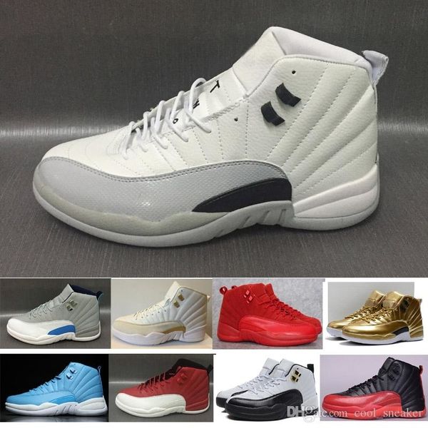 

fashion 12 white black gold sunrise blue suede for mens basketball shoes xii mid athletic sport sneakers