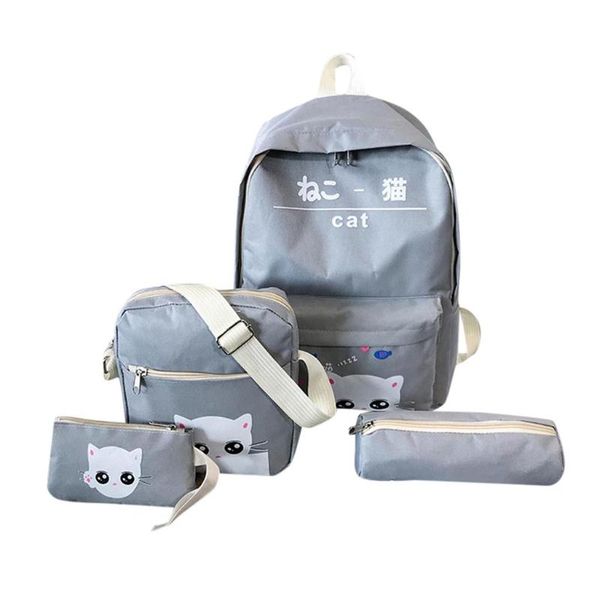 

4pcs/set women school backpacks schoolbag for teenagers girls student book bag boys satchel bolsas mochilas sac a dos#fx