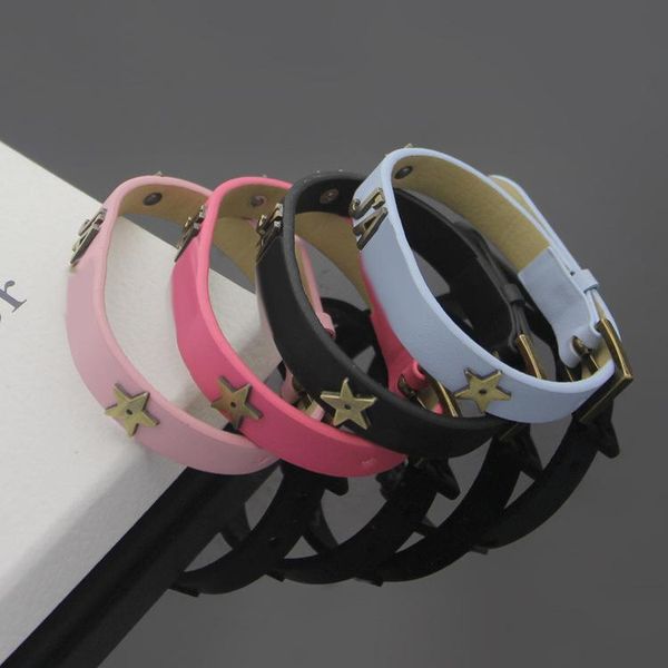 

2020 designer pastes ja letter star accessories leather bracelet women's d letter leather bracelet, Golden;silver