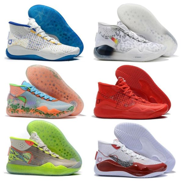 

mvp kevin durant kd 12 anniversary university 12s xii oreo basketball shoes usa elite kd12 outdoor sport s sneakers size 40-46