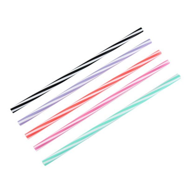 

foldable silicone straw screw two color straight pipe tea with milk drinks colour straws recyclable portable tools 1 75jdh1