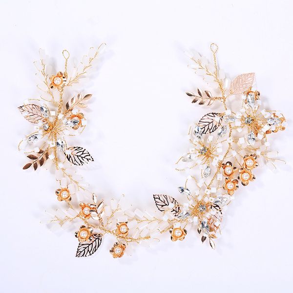 

high-end fashion bridal tiara crystal pearl hair accessories wedding accessories bridal tiara headband manufacturers wholesale, Golden;white