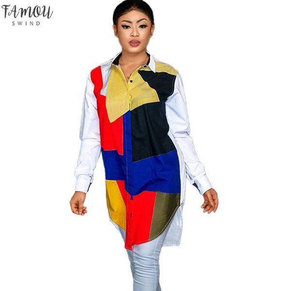 

patchwork contrast color long sleeve shirt dress women 2020 turn down collar button asymmetrical shirt dress casual autumn dress, Black;gray