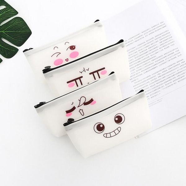 

1 pcs lytwtw's kawaii cute fresh cartoon pen pencil bag silicon school stationary receive tools makeup pouch cosmetics case