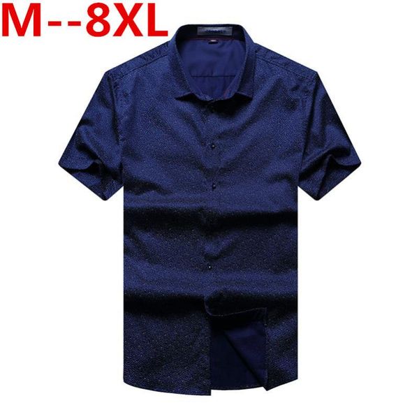 

plus size 10xl 8xl 6xl men casual shirt short sleeve summer fashion printed shirts male dress brand clothing, White;black