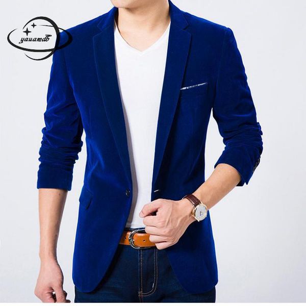 

hj мужчины blazer 2jtumn зима размер m-4xl мужчина pleuche твердый блейзер одна кнопка жакет отложной воротник карман пальто y69, White;black