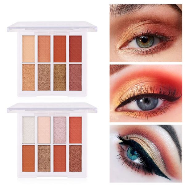 

8 color eyeshadow palette matte shimmer makeup pallet highly pigmented colorful powder waterproof eye shadow