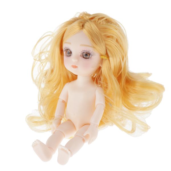 

movable nude 13 joints doll nude body painting model diy with blond hair