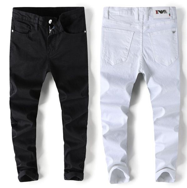 

2019 new men ripped jean patch embroidery jean hole frayed zipper badge traight de igner cotton jean men full length blue printed