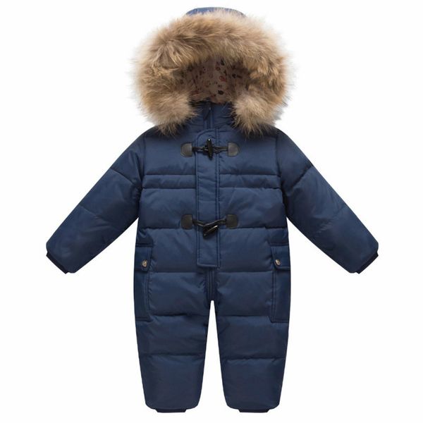 

baby outerwear coat girls boys snow wear rompers children's winter jumpsuit enfant ski hooded fur snowsuit child carnaval outfit, Blue;gray