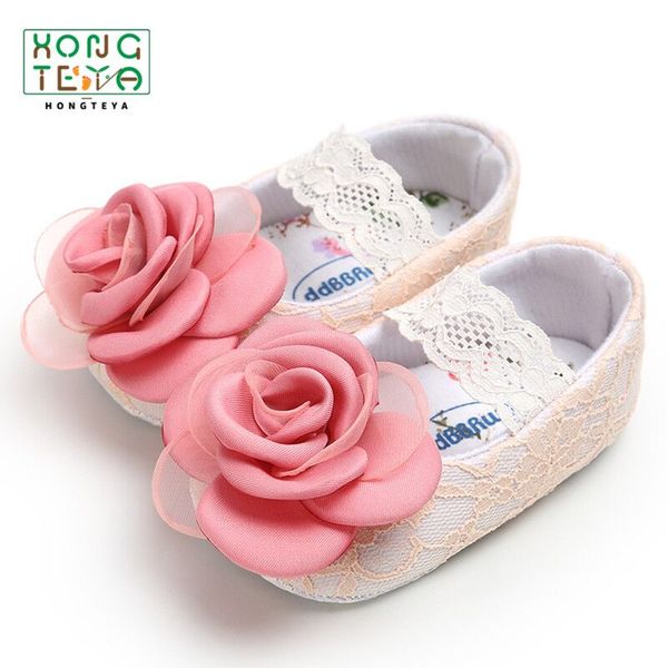 

baby girls shoes toddler infant first walkers princess dress shoes flower lace flats non-slip soft sole 0-18 monthes