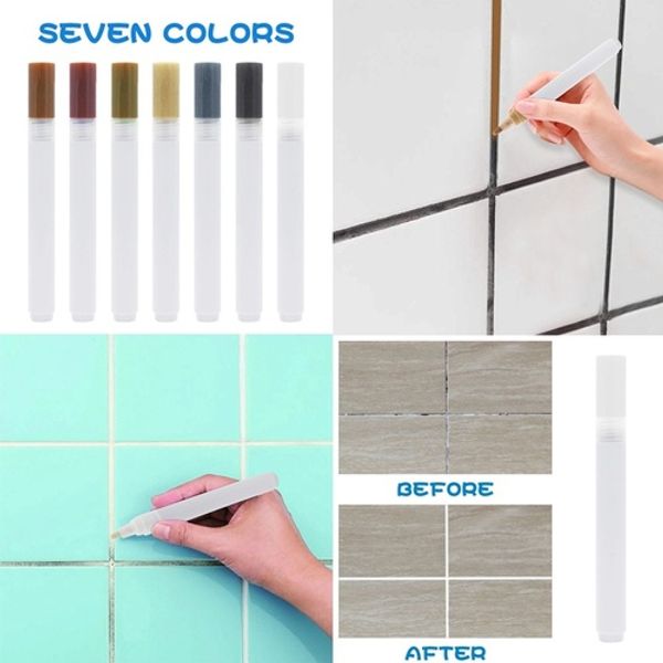 

ceramic floor tile crevice whitening pen wall color repair paint pen (7 colors