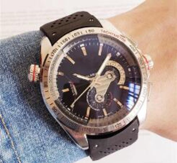 

Sport men elf wind watche tag wri twatch port automatic machine luminou waterproof calendar men rubber belt watch, Slivery;brown