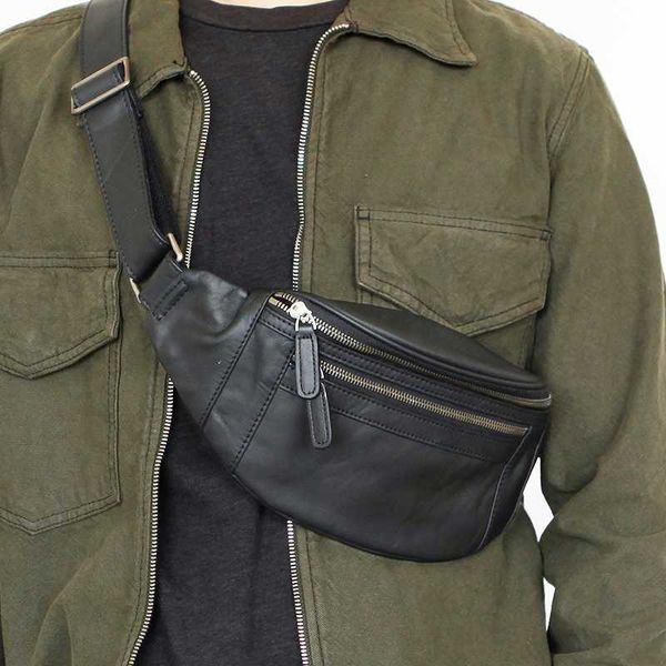

lanspace men's leather waist bag genuine leather bag distress men