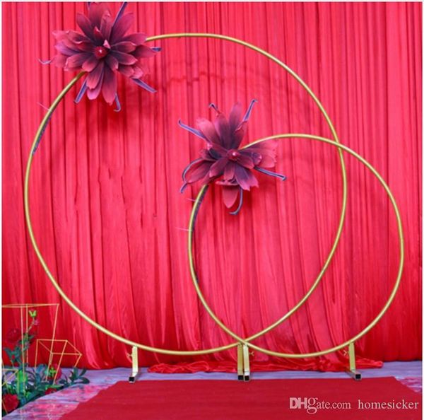 

bridal large iron round ring arches frame background decoration flower door frame wedding decoration props 05