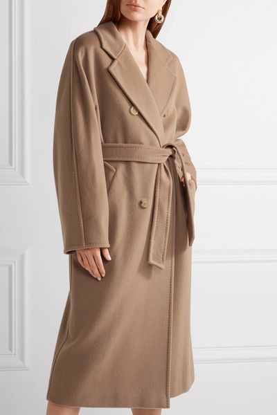 

double breasted elegant long wool coat solid slim wool blend coat and jacket vintage long women coats autumn winter, Black