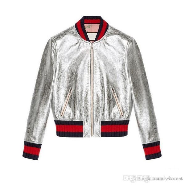 

new jacket women baseball jacket fashion patch color leather spring and autumn skin coat for women coats, Black;brown