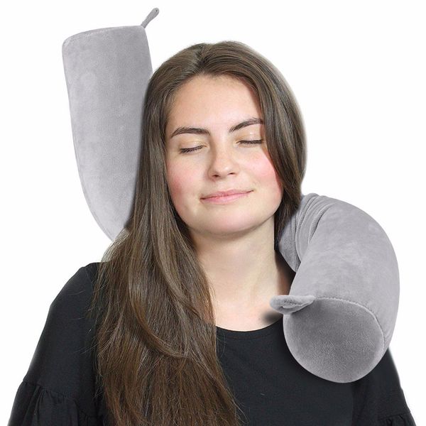 

u shaped memory foam pillow for neck support adjustable bendable roll pillow travel pillows home office headrest cushion#g4