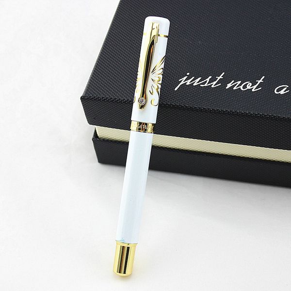 

dika wen k9 diamond gold clip fountain pen gift brushed metal surface ink pen f nib with gift box office stationery