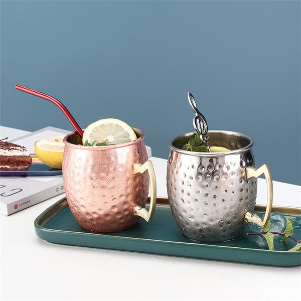 

500ml mug 304 stainless steel beer mug single wall silver copper travel mug tumbler customized logo